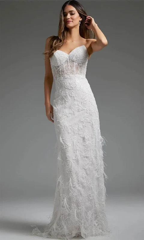 Best Deals Jovani JB40590 - Lace Sheath Bridal Dress