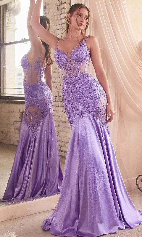Markdowns Cinderella Divine CDS470 - Evening Dress with Beaded Illusion Appliques