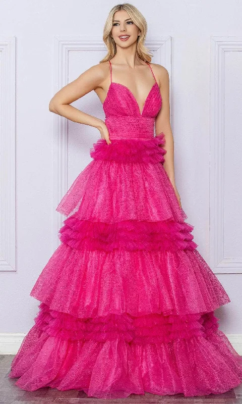 Exclusive Offers Nox Anabel R1316 - Strappy Back Ruffled Prom Dress