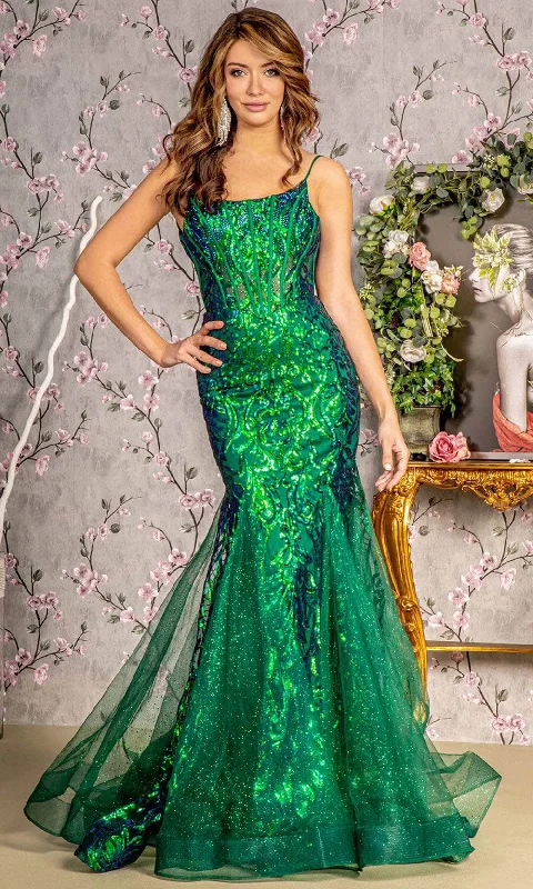 Markdowns GLS by Gloria GL3230 - Sequin Scoop Neck Prom Gown