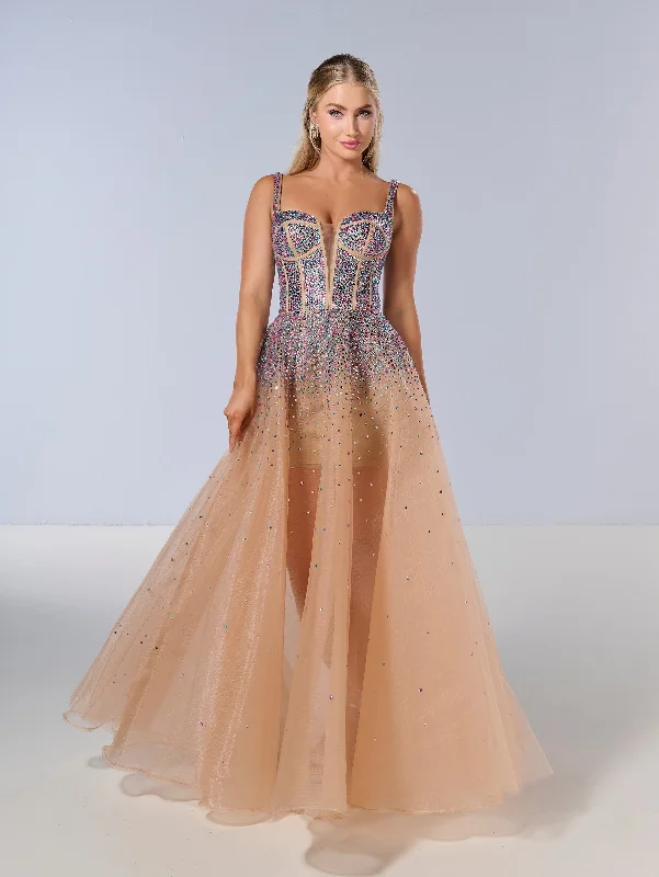 Best Bargains Beaded Sleeveless A-line Gown by Tiffany Designs 16206