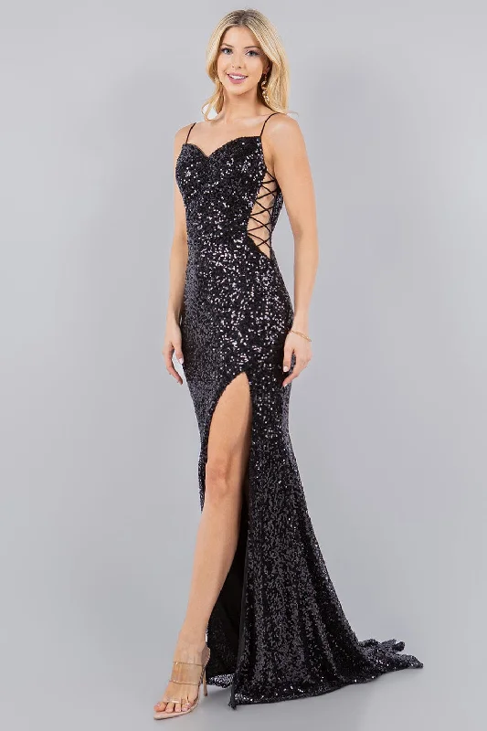 Today's Special Fitted Sequin Sleeveless Slit Gown by Cinderella Couture 8078J