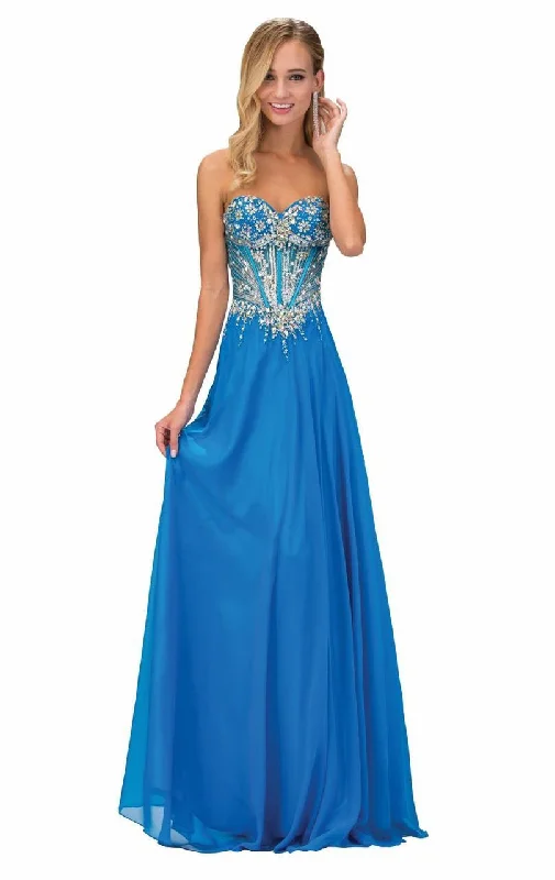 Amazing Deals Elizabeth K - GL1132 Strapless Embellished Long Dress