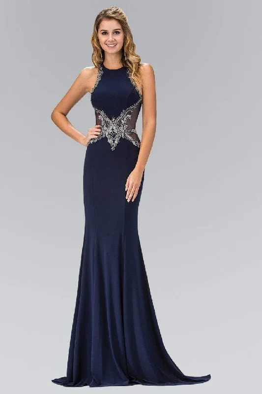 Special Price Elizabeth K - GL1357 Embellished High Neck Long Gown