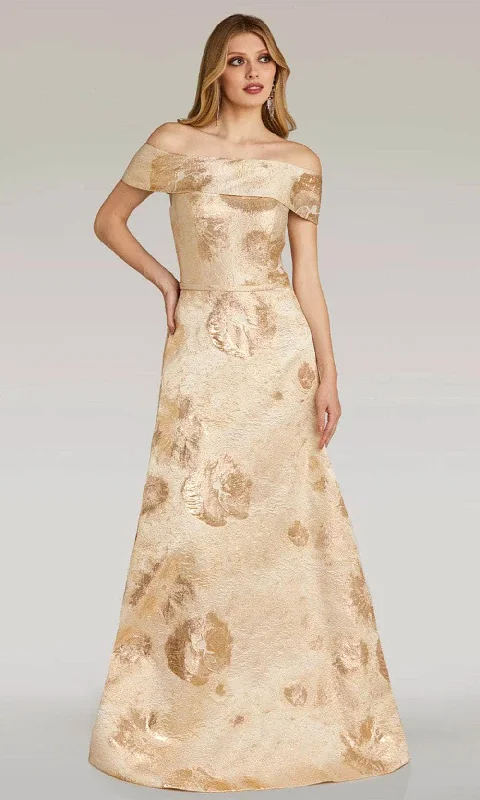 Markdowns Gia Franco 12250 - Jacquard A-Line Evening Dress