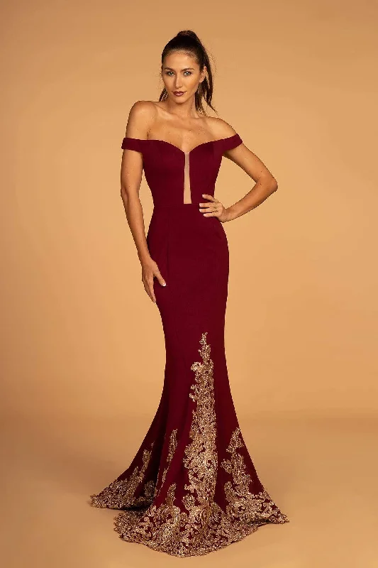 Best Bargains Elizabeth K - GL2658 Off-Shoulder Fitted Mermaid Dress