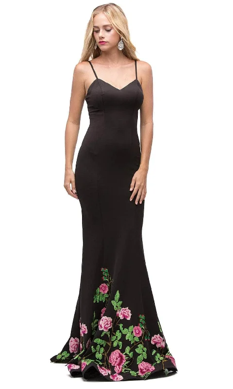 Early Access Dancing Queen 9940 - Sleeveless Embroidered Hem Prom Gown