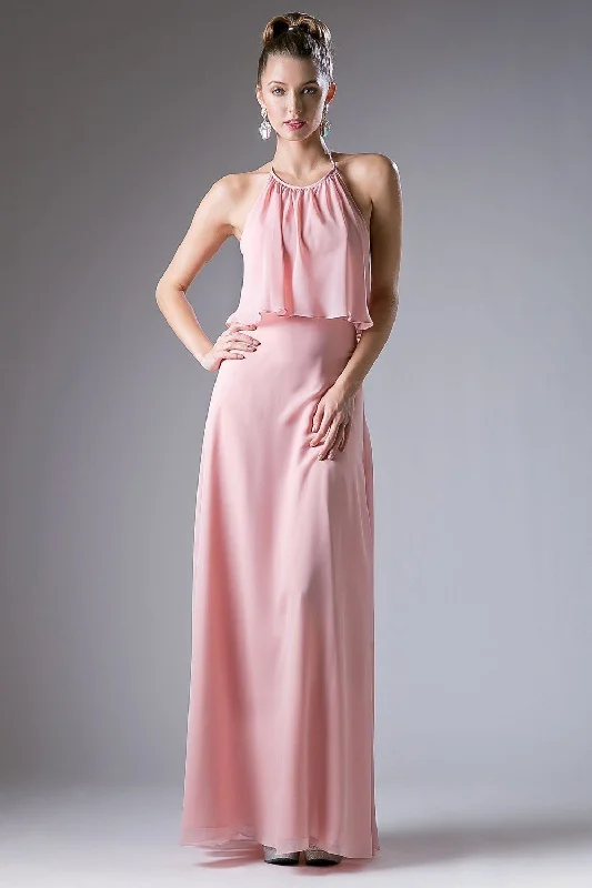 Buy More, Save More Long Halter Chiffon Dress by Cinderella Divine CF130