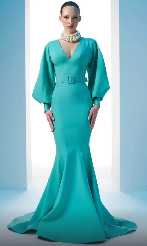 YEAR-End Sale MNM Couture N0605 - Split Sleeve Mermaid Evening Gown