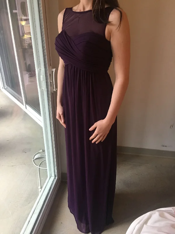 Can't Miss David's Bridal Long Mesh Dress with Illusion Neckline/F15927