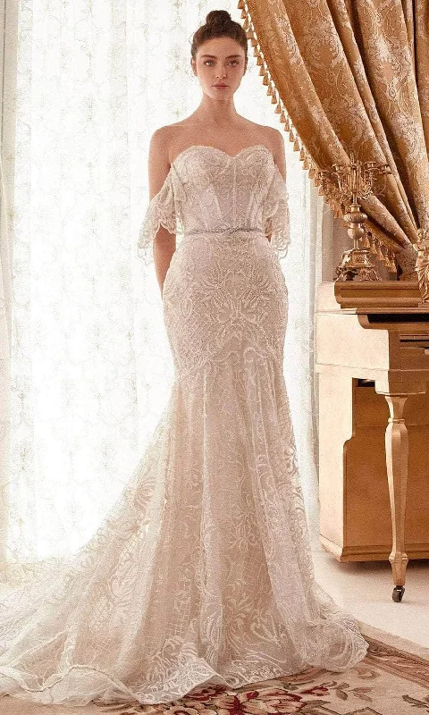 Bonus Savings Andrea and Leo A1104W - Off Shoulder Embroidered Bridal Gown