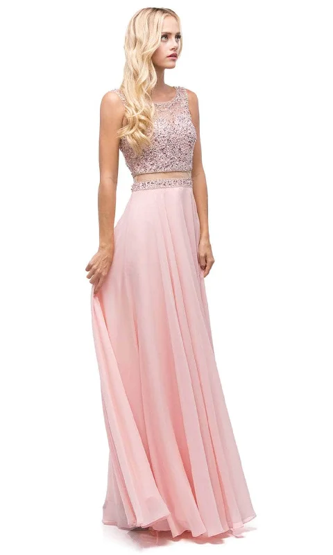 Fantastic Offers Dancing Queen 9789 - Cutout Back Beaded Prom Gown