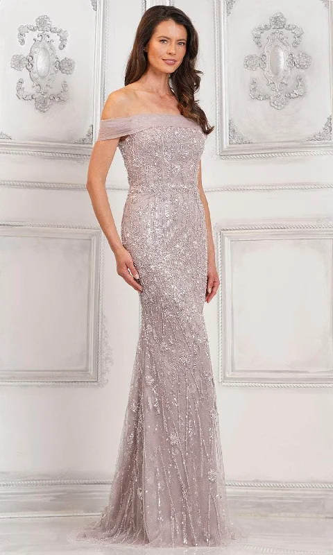 Can't Miss Marsoni by Colors MV1301 - Beaded Off-Shoulder Long Gown