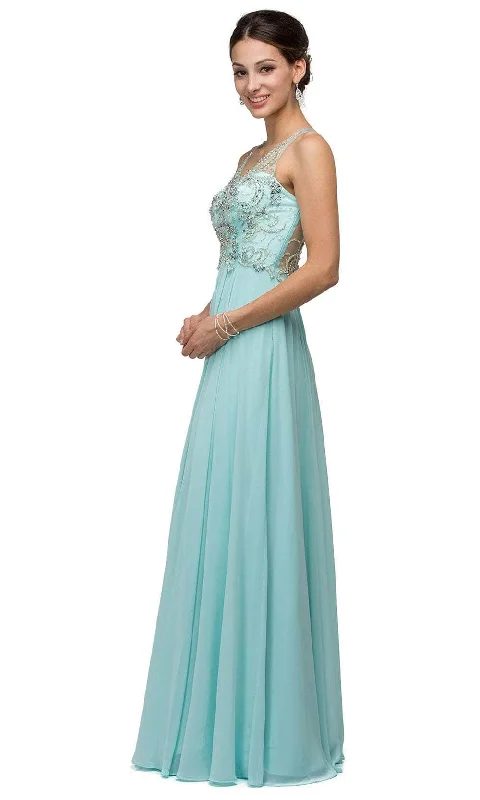 Value Deals Dancing Queen 9603 - Adorned Illusion Long Dress