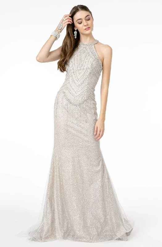 New Deals GLS by Gloria - GL1841 Embellished Halter Neck Trumpet Dress