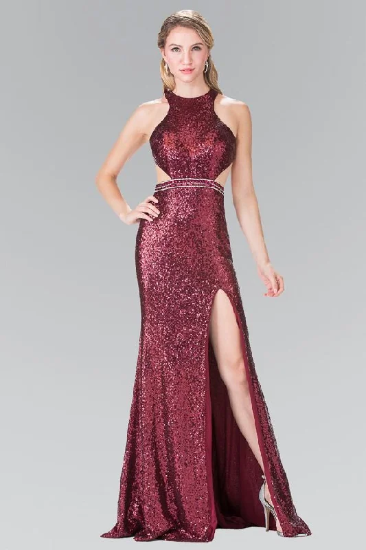 Amazing Deals Elizabeth K - GL2278 Halter Long Dress with Slit