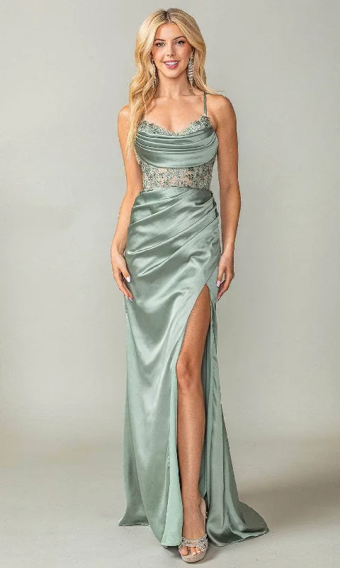 Super Sale Dancing Queen 4416 - Embroidered Sleeveless Prom Gown