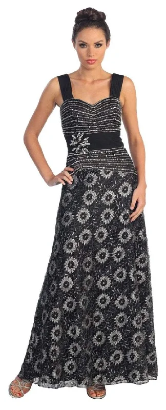 New Arrival Elizabeth K - GL1002 Daisy Printed Embellished Sweetheart Dress