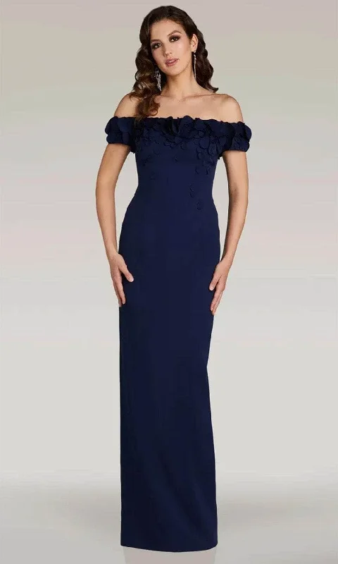 Midnight Madness Gia Franco 12366 - Floral Ornate Sheath Evening Dress