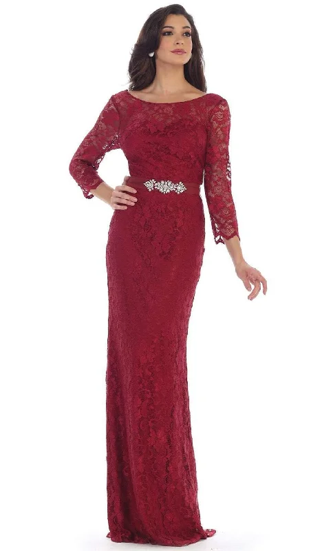 Exclusive Deal May Queen - Lace Illusion Bateau Sheath Mother of the Bride Dress