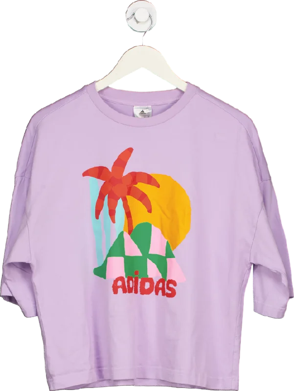 Adidas Lilac Graphic T-Shirt UK 12-14