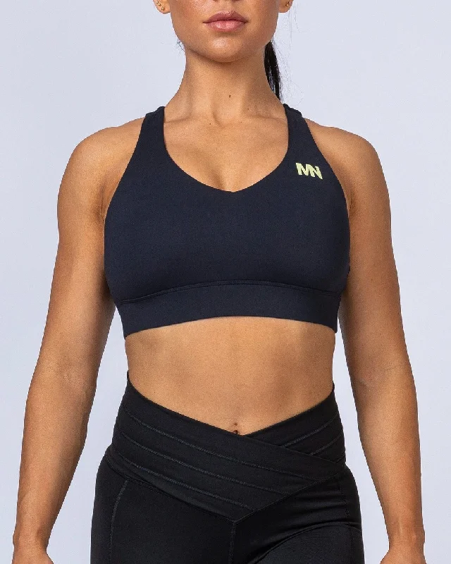 Comfort Bra - Black with Acid Lime