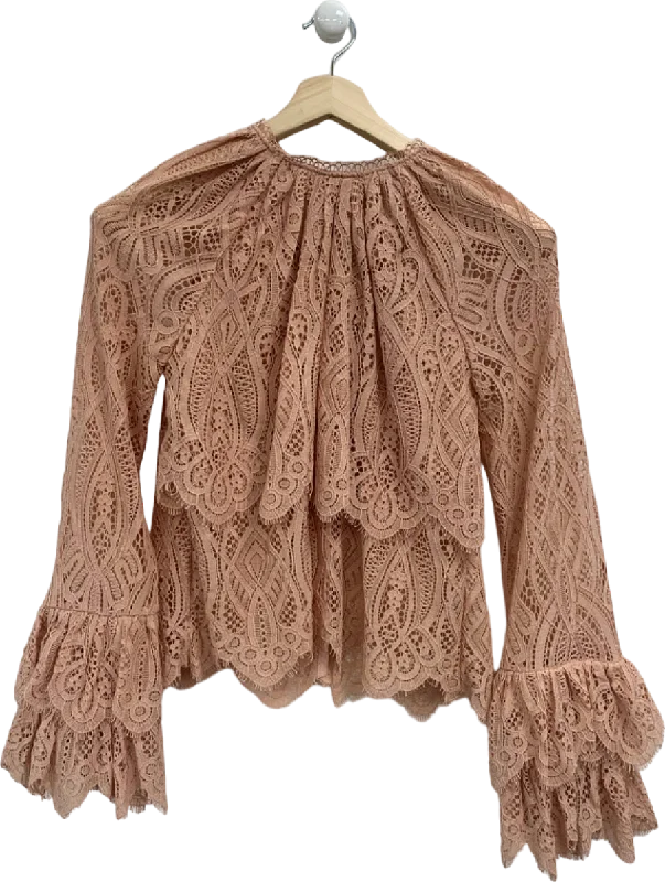 River Island Pink Lace Blouse UK 6