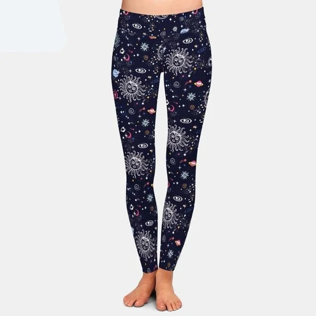 Beautiful Galaxy Solar System Printed Leggings