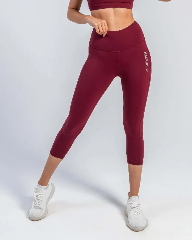 Core Cropped Leggings (Burgundy)