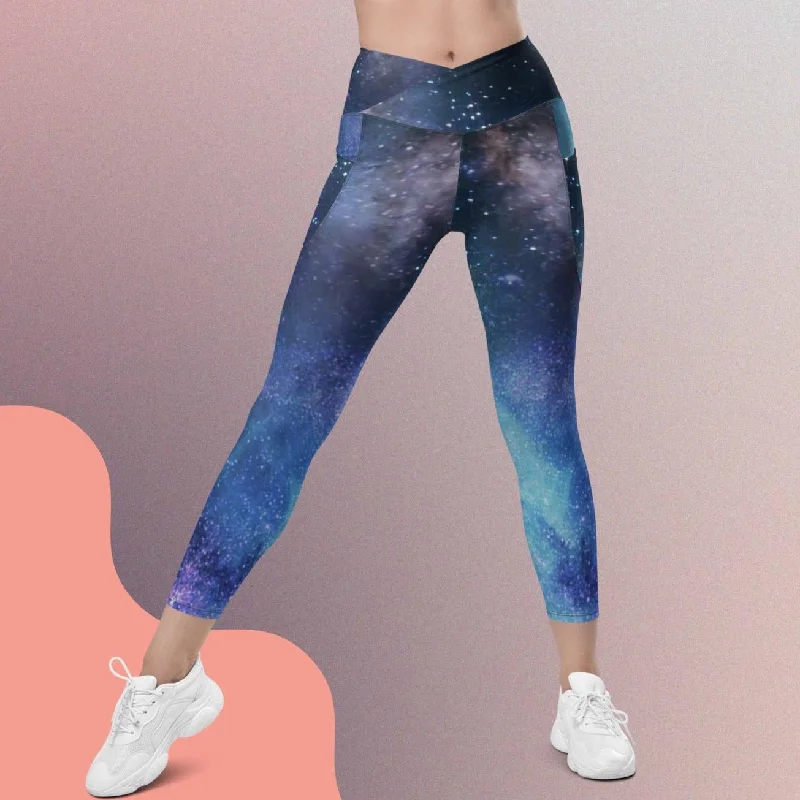 Crossover leggings with pockets