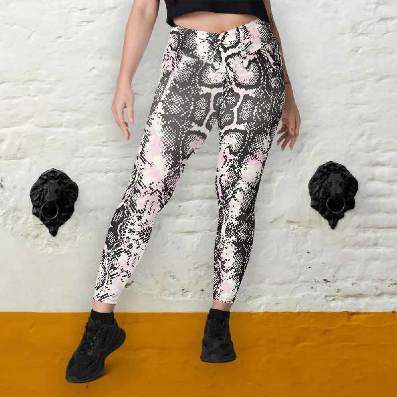 Crossover leggings with pockets