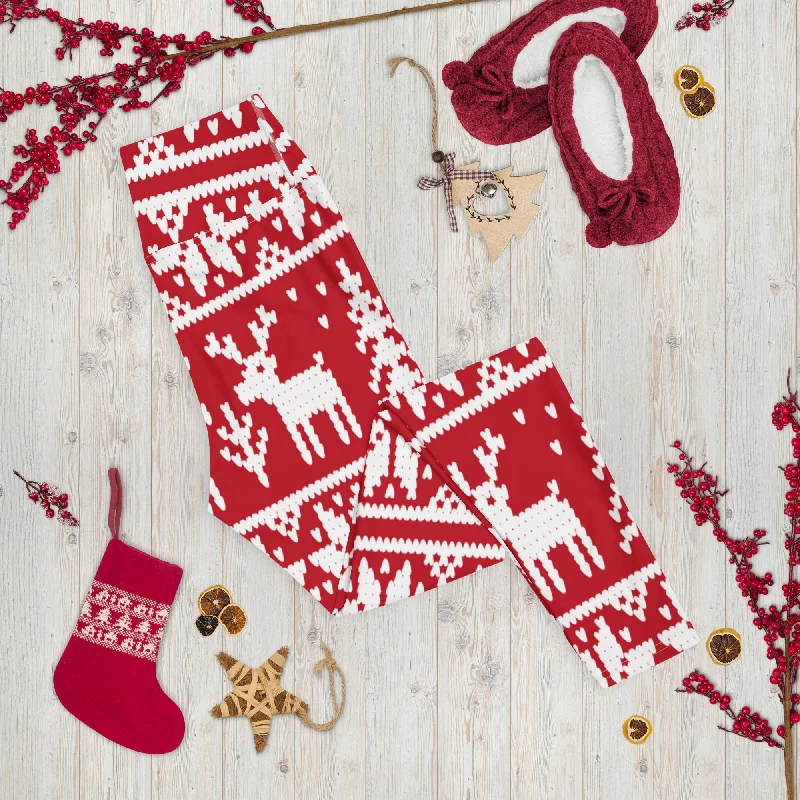 Digital Deer Christmas Yoga Leggings