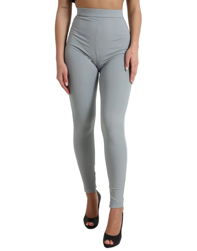 Elegant High Waist Leggings In Gray