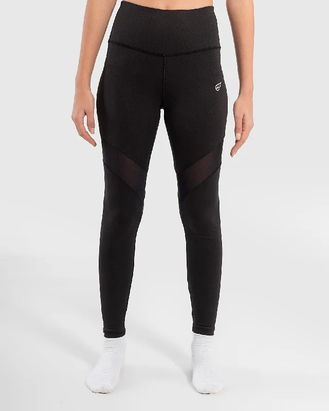 High Waisted Mesh Trim Leggings