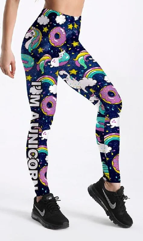 Hot Donuts & Unicorns Printed Leggings