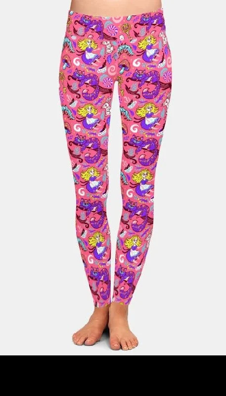 Ladies Alice In Wonderland Fashion Printed Leggings