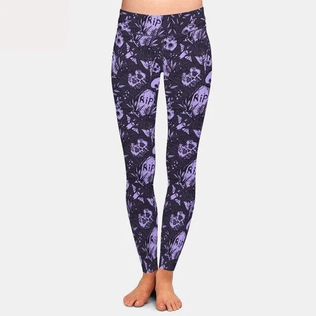 Ladies Assorted Halloween Printed Leggings