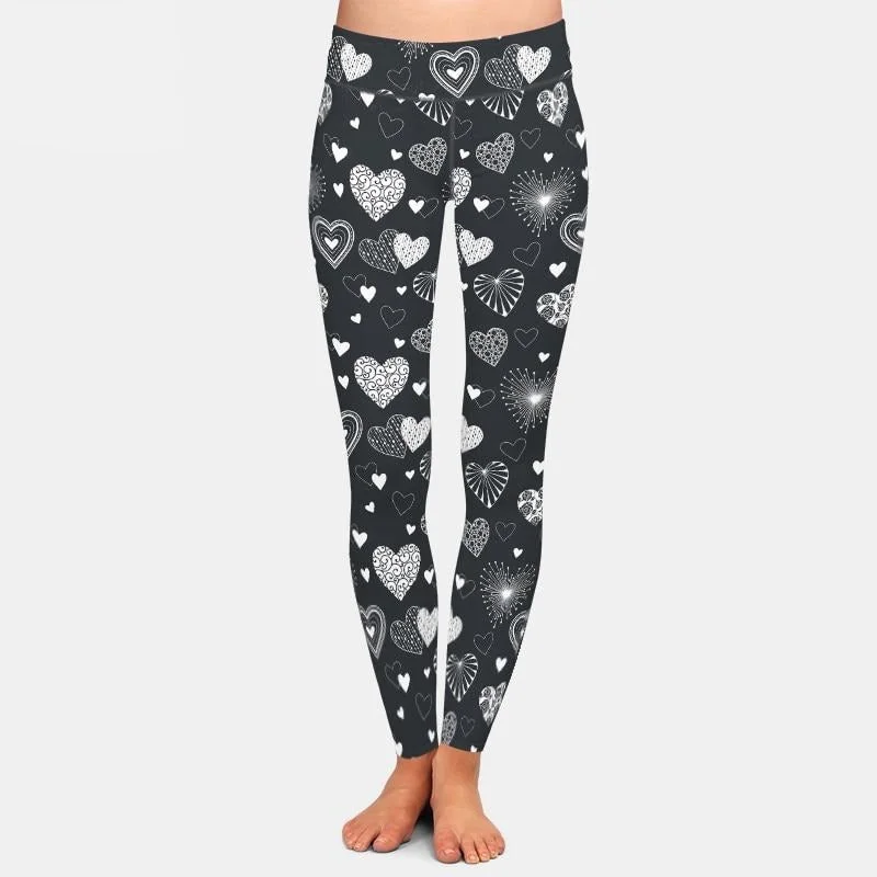 Ladies Cute Hearts Printed Leggings