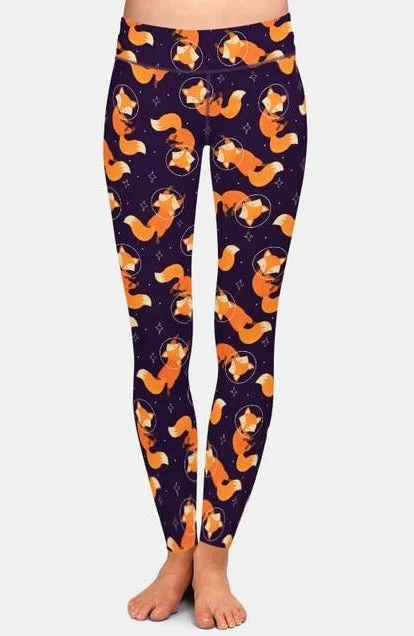 Ladies Fashion Cartoon Fox Printed Leggings