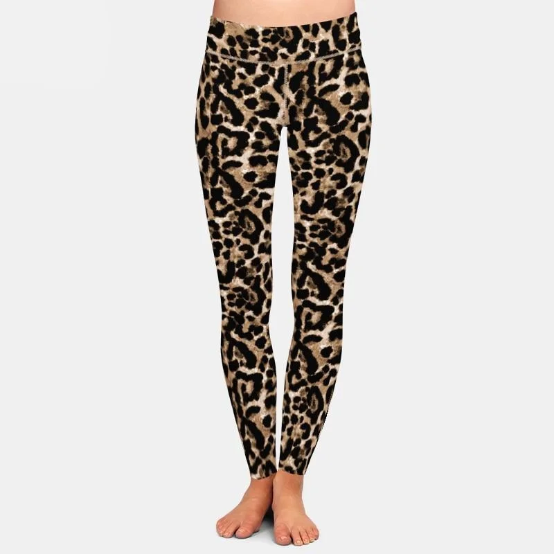 Ladies Leopard Grain Printed Leggings