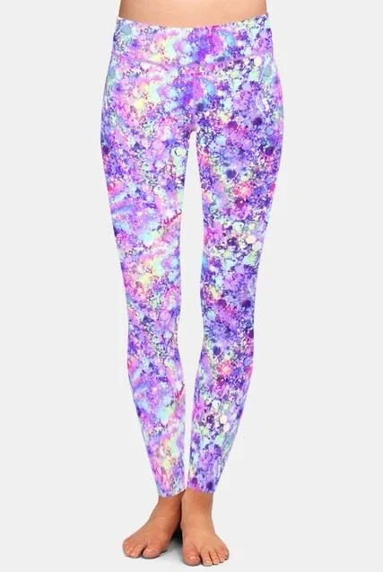 Ladies Luminous Glitter Printed Brushed Leggings