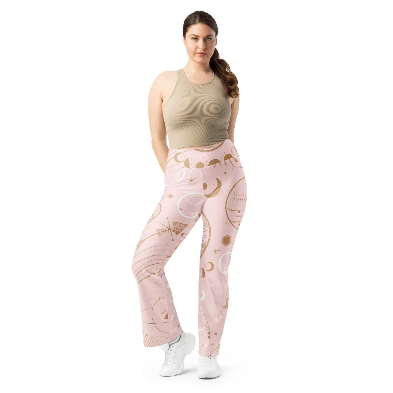 Pink Celestial Flare Leggings | Trendy & Comfortable Activewear