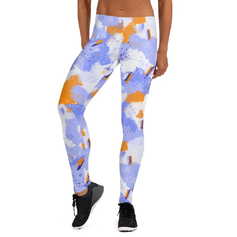 Purple Abstract Women's Mid-Rise Leggings