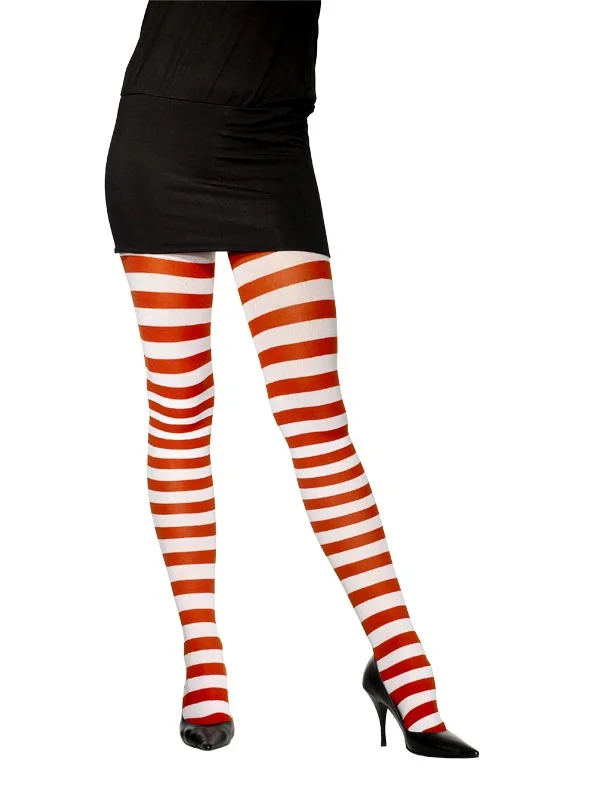 Red and White Striped Tights