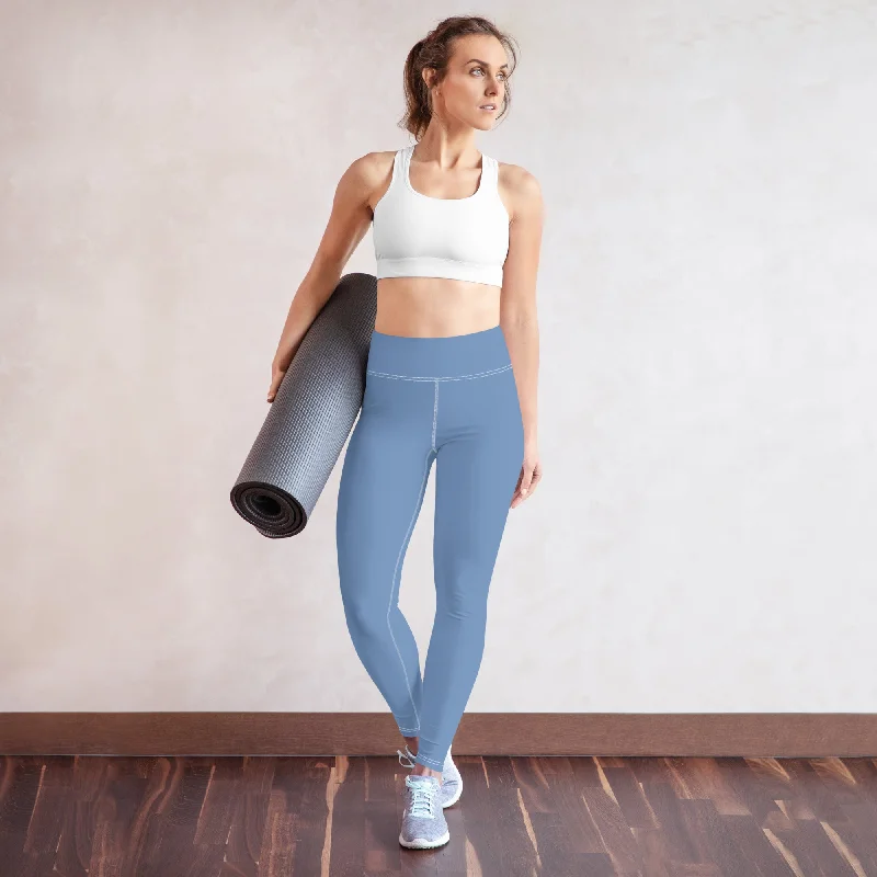 Solid Yoga Leggings Blue Steel, lioness-love