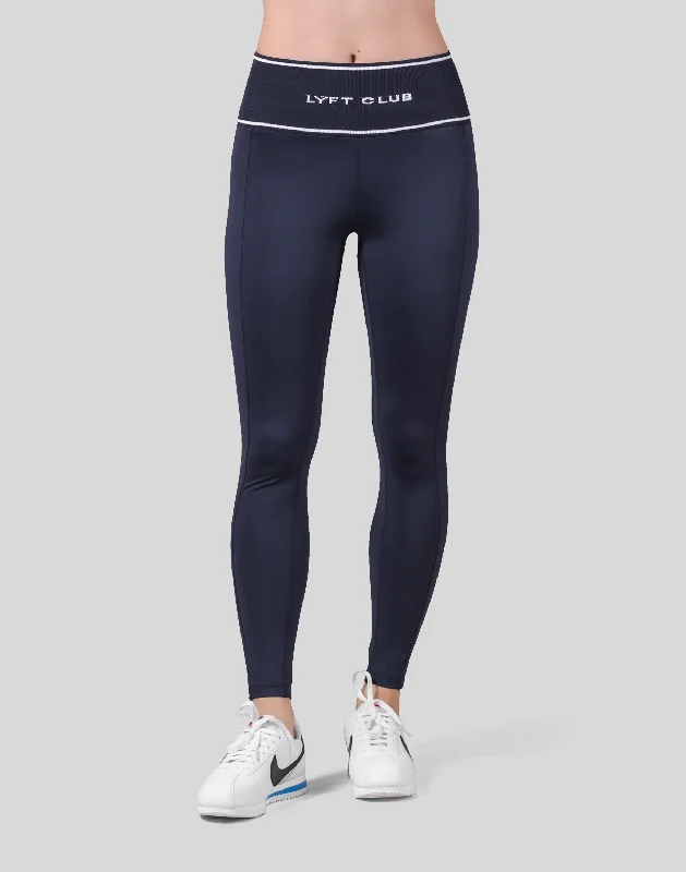 LÝFT Club Waist Rib Leggings - Navy