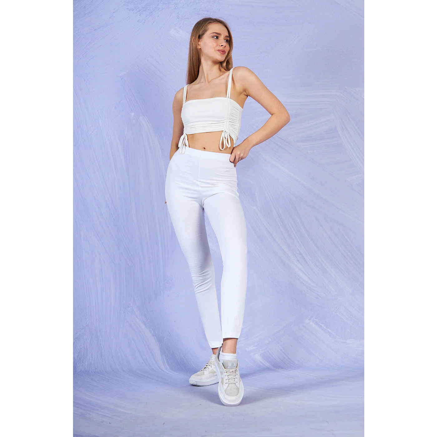 White Cotton Jersey Leggings