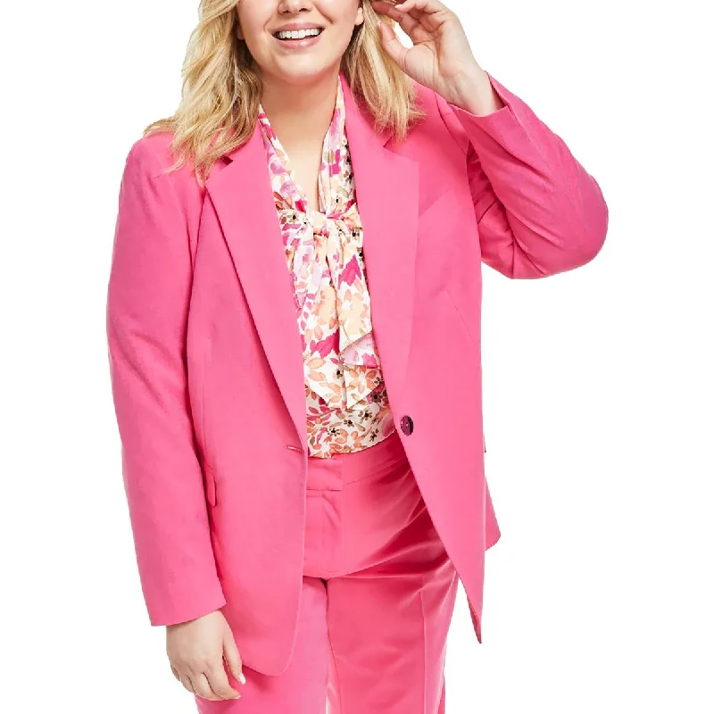 Bar III Womens Plus Stretch  One-Button Blazer