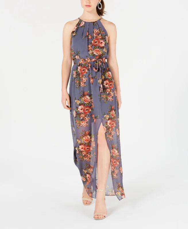 Bcx Juniors Floral Print Slit Maxi Dress