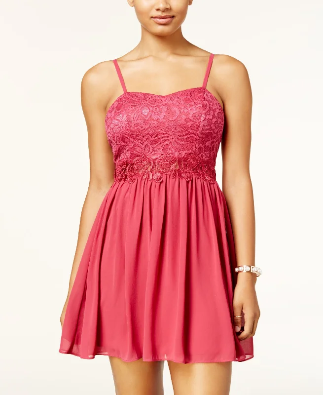 Bcx Juniors Glitter Lace Fit Flare Dress